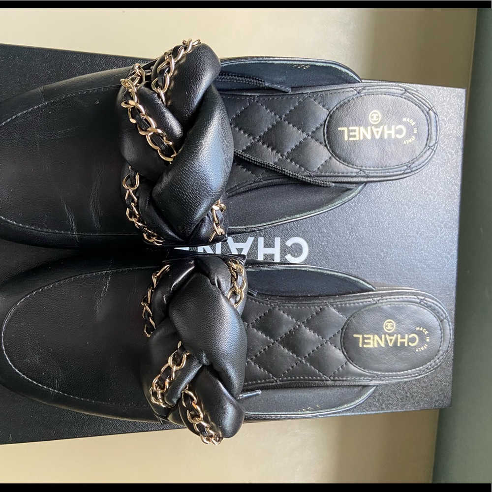 Chanel Chain Mules